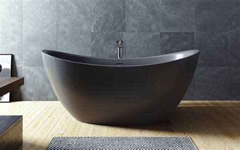 Aquatica Purescape 171 Black Freestanding Solid Surface Bathtub