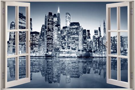 Free download Window New York City View Wall Stickers Film Mural Art Decal Wallpaper [2000x1333 ...