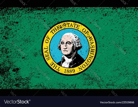 Flag of washington state with grunge Royalty Free Vector