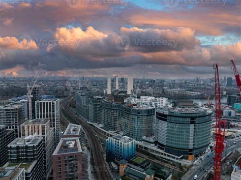 Aerial London Skyline view near railway road. 19765144 Stock Photo at ...