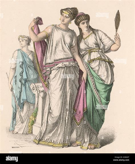 Aristocratic ladies and a Priestess. Date: circa 500 BC Stock Photo - Alamy