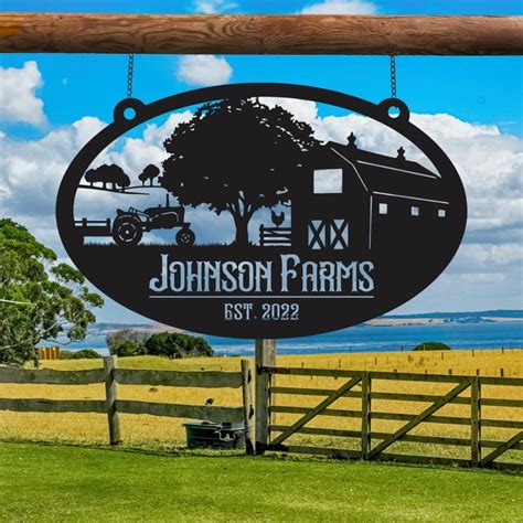 Custom Metal Farm Sign, Farmhouse Decor, Personalized Metal Signs Farm ...