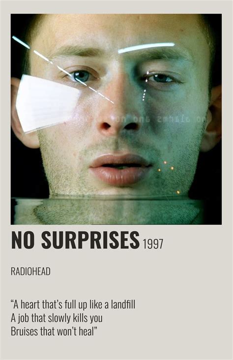 no surprises song poster | Radiohead songs, Music album covers, Radiohead albums