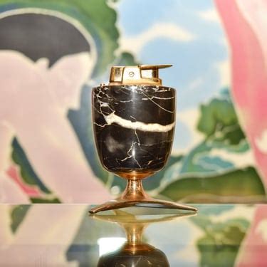 MCM Ronson England Marble Brass Tabletop Lighter, Varaflame Valiant ...