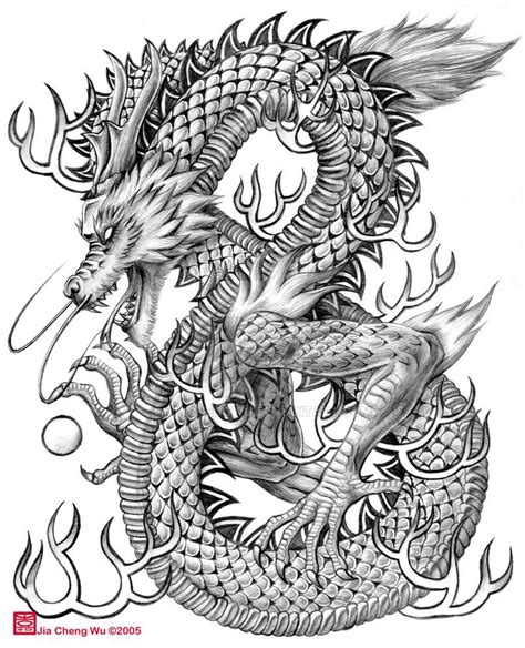 Chinese Dragon | Ilustração com caveiras, Loja de tatuagem, Dragão desenho