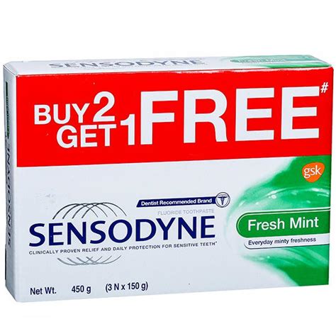 Buy Sensodyne Fresh Mint Toothpaste (Buy 2 Get 1 Free) 3 x 150 g in Wholesale Price Online | B2B ...