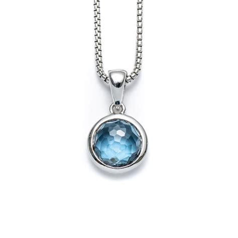 London Blue Topaz Round Necklace | Landing Company