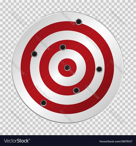 Target with bullet holes Royalty Free Vector Image