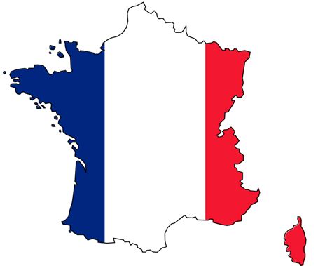 Colored Map of France - Openclipart