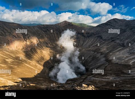 Crater of Mount Bromo volcanoes in Bromo Tengger Semeru National Park ...