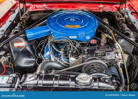 1966 Ford Mustang 289 Engine Compartment Detail Editorial Photography - Image of nevada, style ...