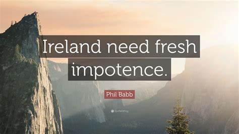 Phil Babb Quote: “Ireland need fresh impotence.”