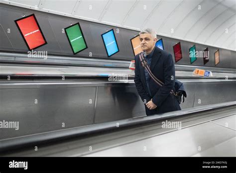 London Mayor Sadiq Khan at Leicester Square Underground Station after announcing that Transport ...