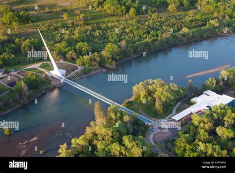 Aerial view of the Sundial Bridge, Redding, California Stock Photo - Alamy