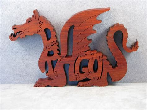 Dragon word art jigsaw puzzle freestanding for shelf or desk | Etsy