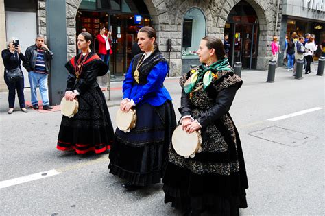 A week of culture of different countries. Parade of foreign associations in Andorra la Vella. 28 ...