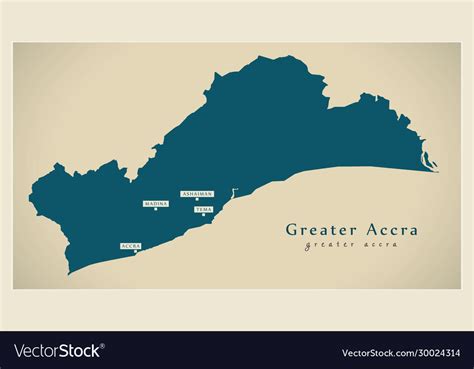 Modern map - greater accra region ghana gh Vector Image