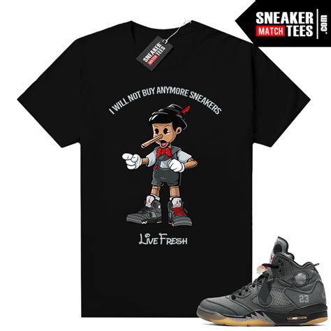 Off white 5s Jordan shirt black Pinocchio - Jordan Match Tees