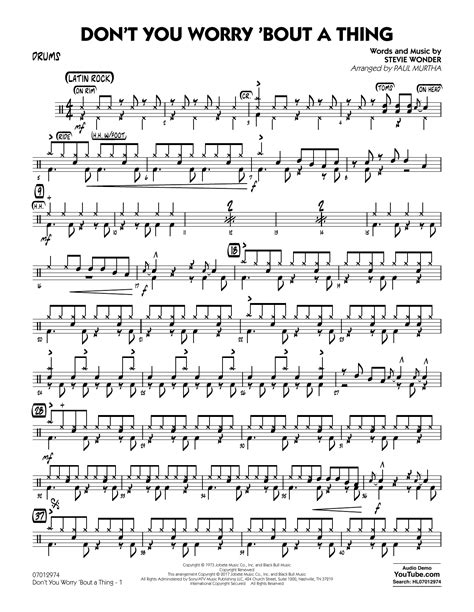 Paul Murtha Don't You Worry 'Bout a Thing - Drums $5.99 Jazz Sheet Music, Sheet Music Pdf ...