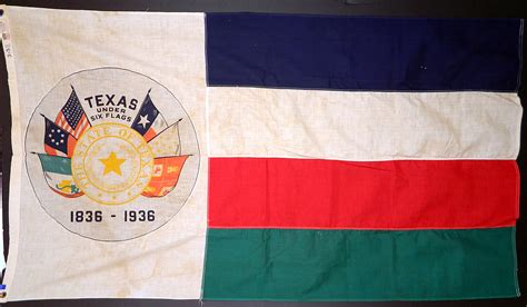 Vintage Texas Under Six Flags 1836-1936 Centennial Dettras Flag Full ...