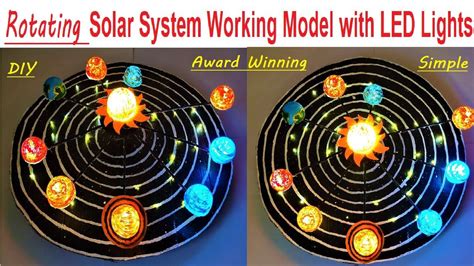 solar system working model with lights (rotating) - diy | Solar system ...