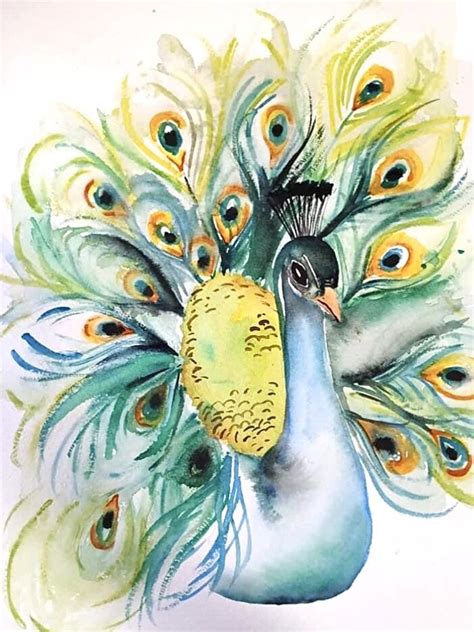 Peacock Art, Peacock Design, Kids Watercolor, Art Tips, Crafts, Animals, Peacocks, Passion ...