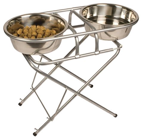 Jack and Dixie Stainless Steel Adjustable Elevated Dog Bowl and Stand ...