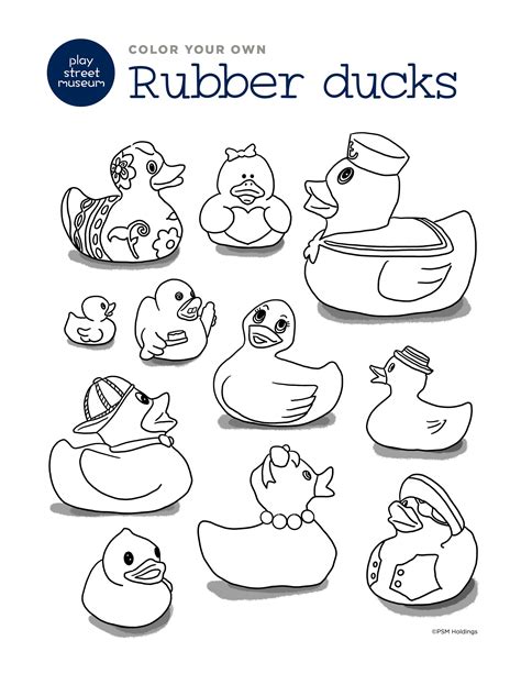 Rubber Ducky Coloring Page — Play Street Museum