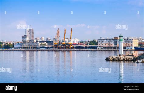 Burgas port panorama, Black Sea coast, Bulgaria Stock Photo - Alamy