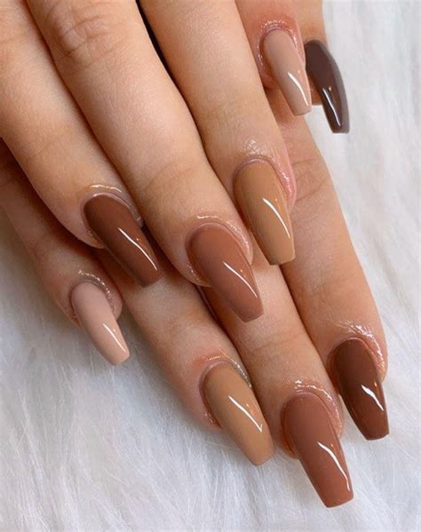 50 Pretty Brown Nails for Spring You Should Try | Brown nails, Manicure, Swag nails