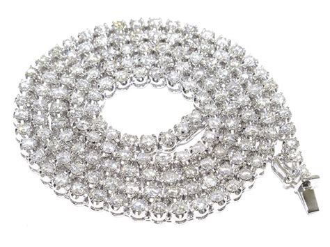 30 ctw Diamond Tennis Chain 14k White Gold - Milon - Luxury Jewelry