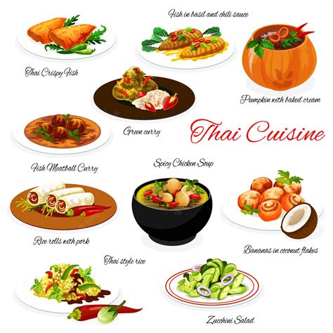 Premium Vector | Thai food and thailand cuisine menu