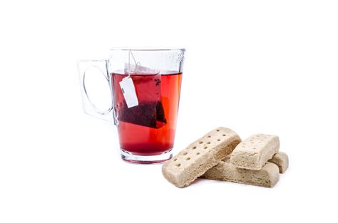 Glass Cup With Tea Bag And Wafers Free Stock Photo - Public Domain Pictures