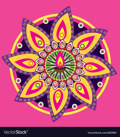 Indian kolam Royalty Free Vector Image - VectorStock