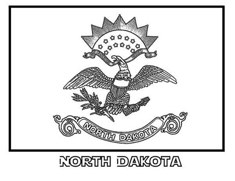 State Flag Of North Dakota Coloring Page | Flag coloring pages, State ...