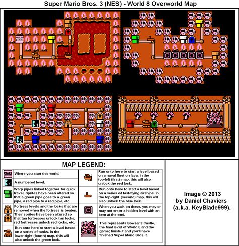 Super Mario Bros. 3 World 8 Overworld Map Map for NES by KeyBlade999 ...