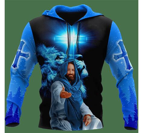 Personalized The Lion Of Judah Jesus Reaching Out His Hand Jesus Christian - 3D Printed Pullover ...