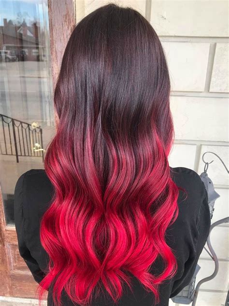 Red Ombre Hair With Black Hair