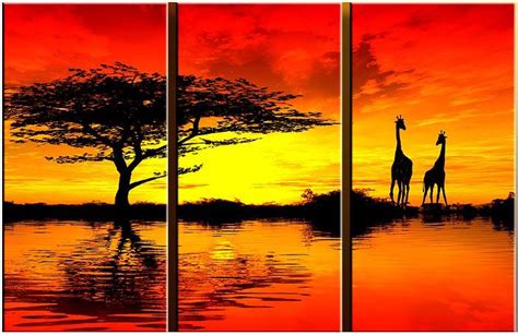 African Sunset Paintings | landscape AFRICAN SUNSET II Painting anysize ...