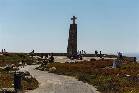 Beautiful View To Cross Monument In Cabo Da Roca Ocean Shore Photograph by Cavan Images | Fine ...