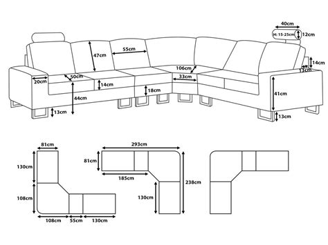 Sectional Sofa Dimensions Standard SizesImage 4 of 13 | Contemporary ...