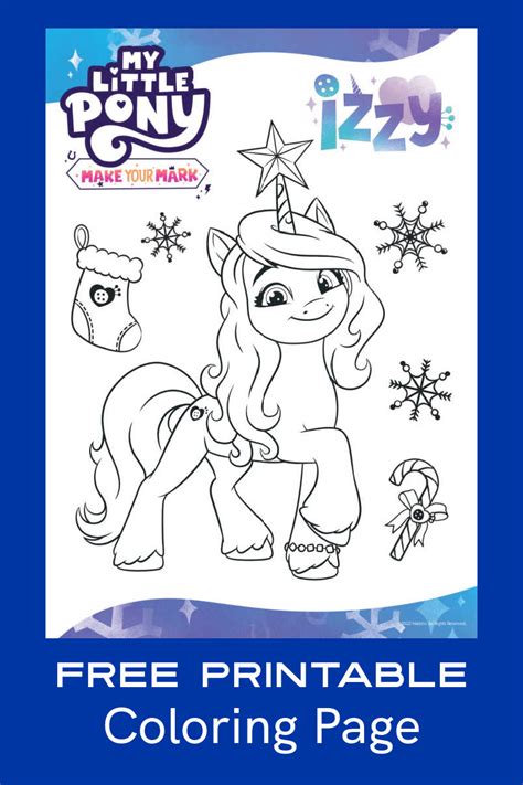 My Little Pony Izzy Christmas Coloring Page - Mama Likes This