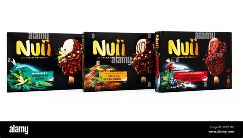 Boxes of NUII Ice Cream with different flavors Stock Photo - Alamy