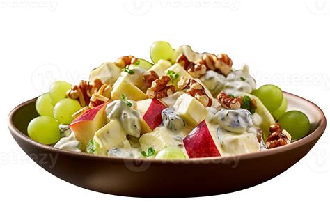 Freshly made Waldorf salad bowl isolated on transparent background 27145516 PNG