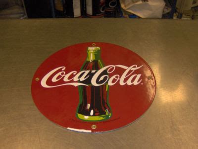 Coca-cola Sign Reproduction round -- Antique Price Guide Details Page