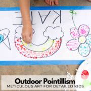 Outdoor Pointillism Art Activity for Kids - Busy Toddler