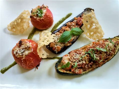 Vegetarian Stuffed Aubergines (Eggplant) with Chickpeas - Perfectly Provence