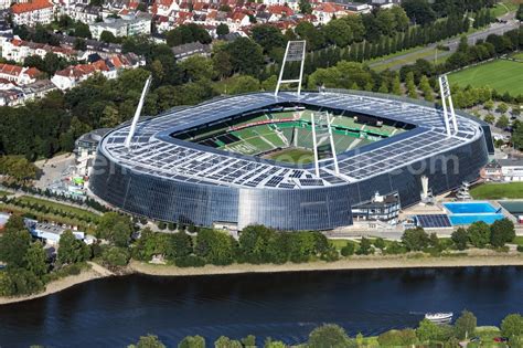 Aerial image Bremen - The Weser Stadium in Bremen, the stadium of the ...