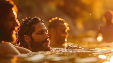 Premium Photo | John baptizes Jesus in Jordan River symbolizing spiritual cleansing and divine ...