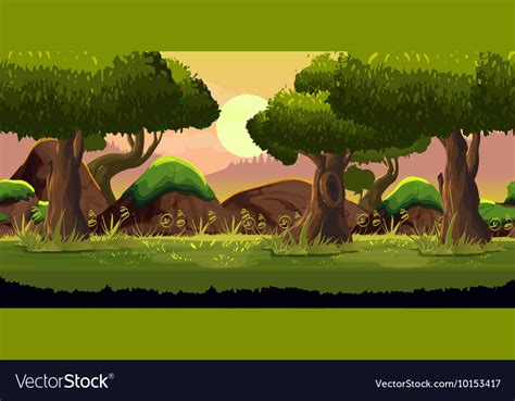 Forest game background Royalty Free Vector Image